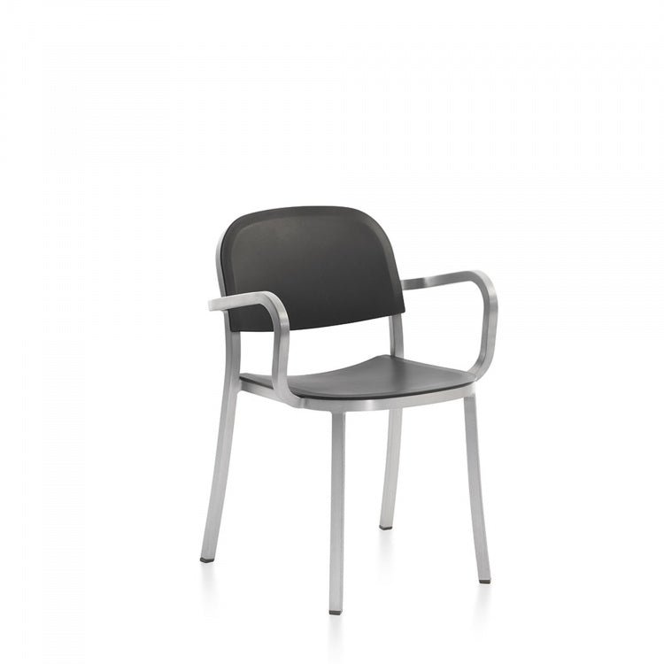 1 Inch Armchair - Emeco - Chairs - Hand - brushed Aluminum - Sand - HORNE