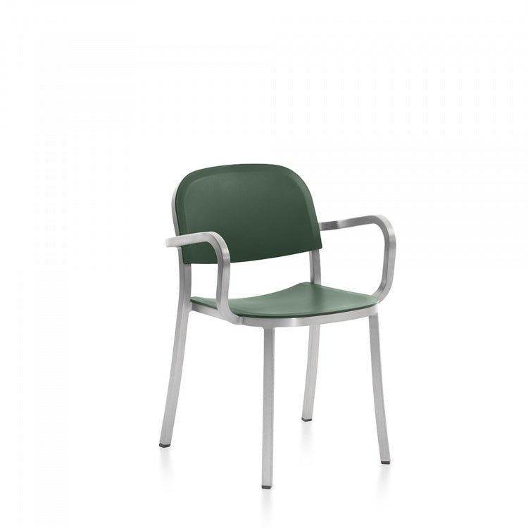 1 Inch Armchair - Emeco - Chairs - Hand - brushed Aluminum - Sand - HORNE