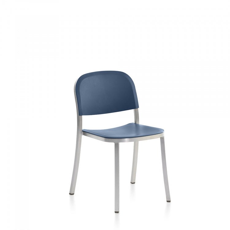 1 Inch Side Chair - Emeco - Chairs - Hand - brushed Aluminum - Sand - HORNE