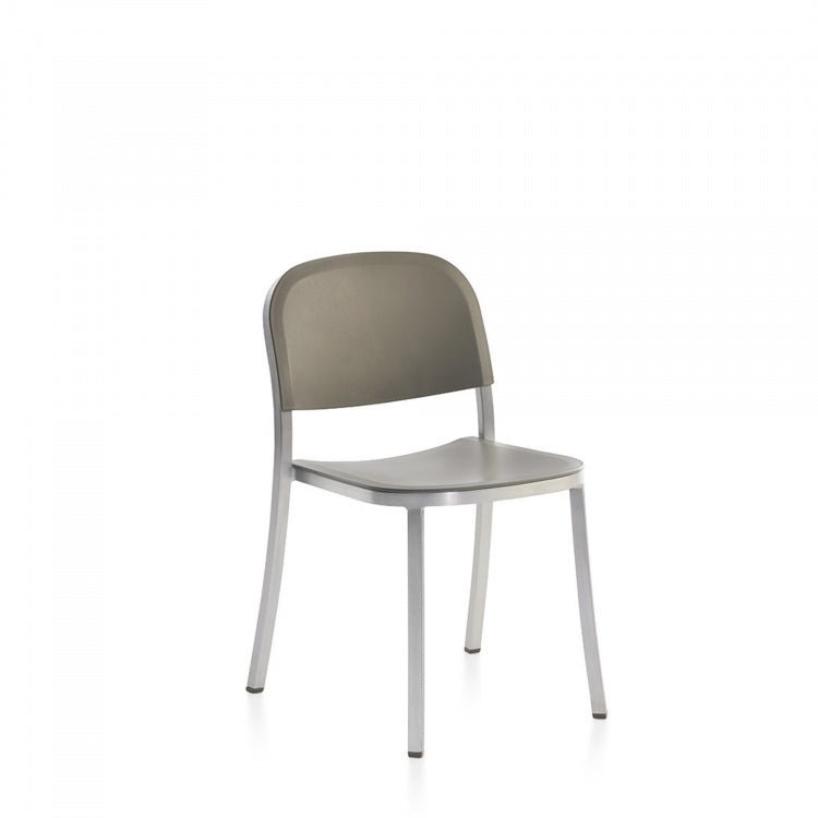 1 Inch Side Chair - Emeco - Chairs - Hand - brushed Aluminum - Sand - HORNE