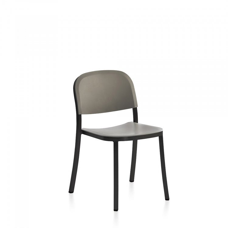 1 Inch Side Chair - Emeco - Chairs - Hand - brushed Aluminum - Sand - HORNE