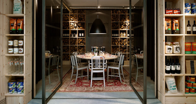 1006 Navy Armchair - Emeco - Chairs - Armchair - Brushed - HORNE