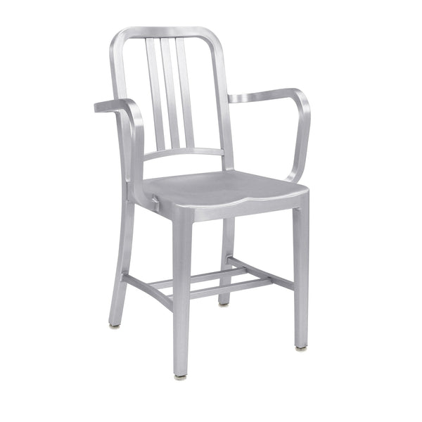 1006 Navy Armchair - Emeco - Chairs - Armchair - Brushed - HORNE