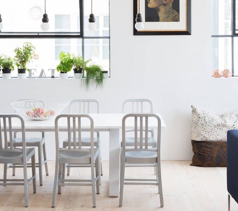 1006 Navy Chair - Emeco - Chairs - Brushed - HORNE