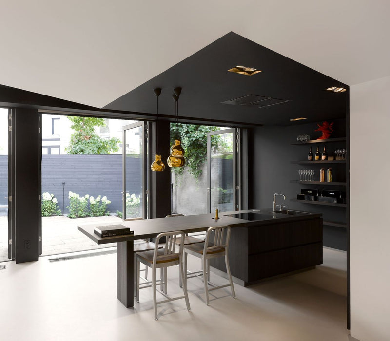 1104 Navy Counter Stool With Arms - Emeco - Stools + Benches + Ottomans - Brushed - Cherry - HORNE