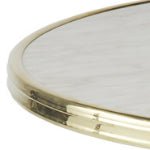 3 - Prong Cast Iron Bistro Table + Faux Marble Laminate Table Top - Sika Design - Outdoor Furniture - Ø60 cm with Brass Strapping - HORNE