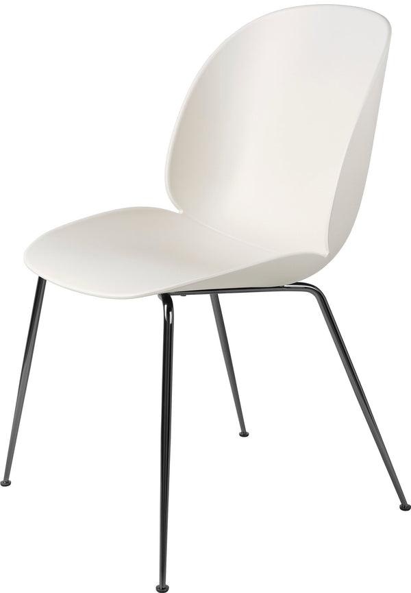 Beetle Dining Chair - Black Chrome Base - Gubi - Chairs - Alabaster White - HORNE