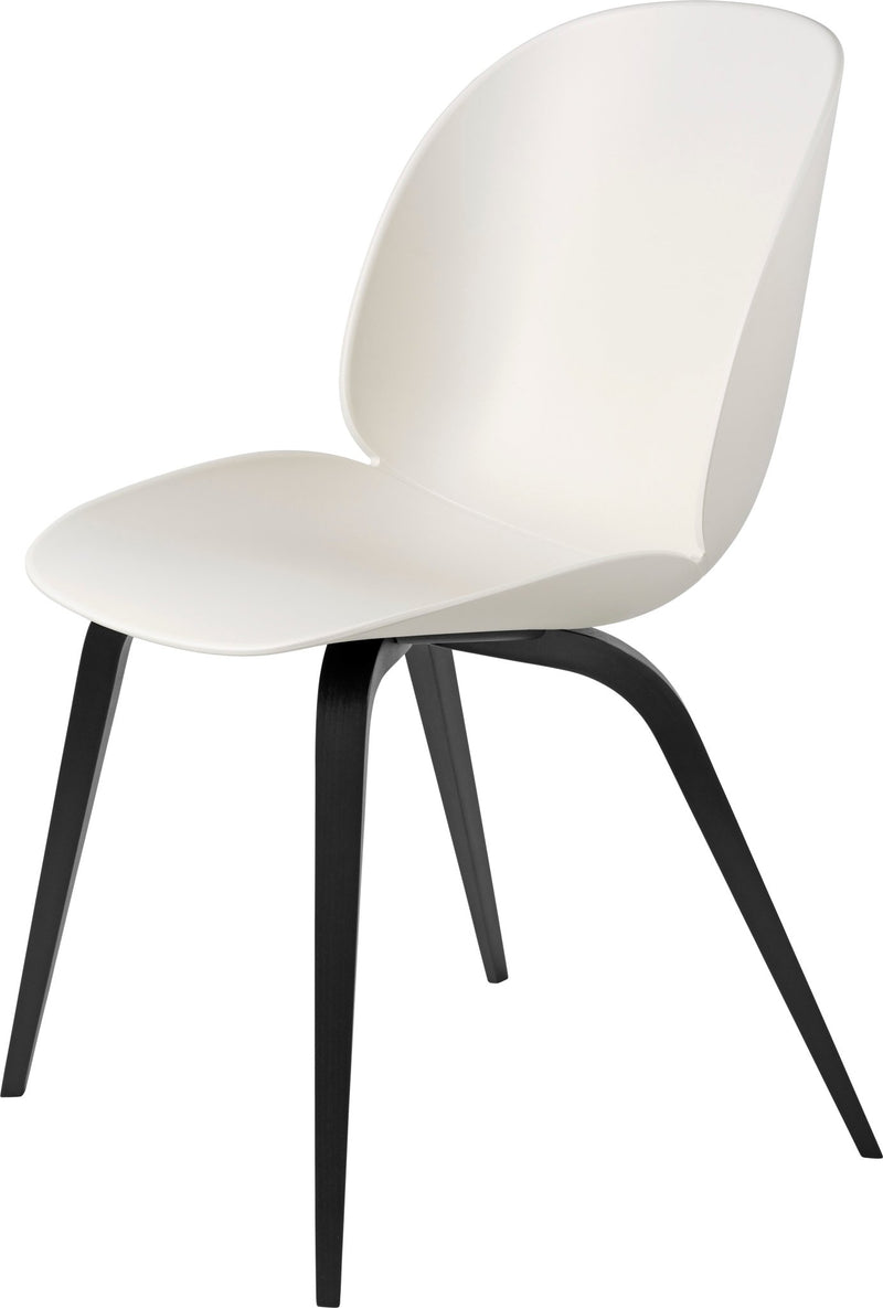 Beetle Dining Chair - Black Stained Beech Base - Gubi - Chairs - Alabaster White - HORNE
