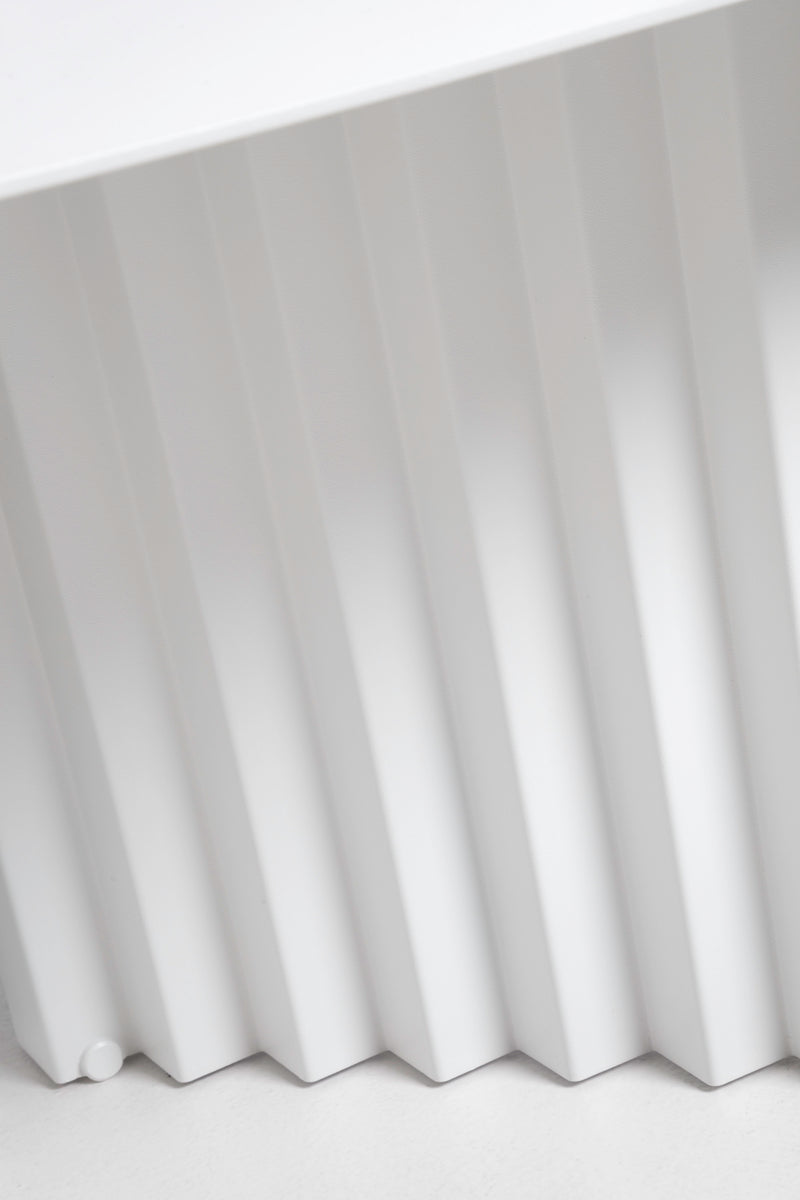 RS Barcelona Plec Rectangular Marble and Steel Top Coffee Table - white