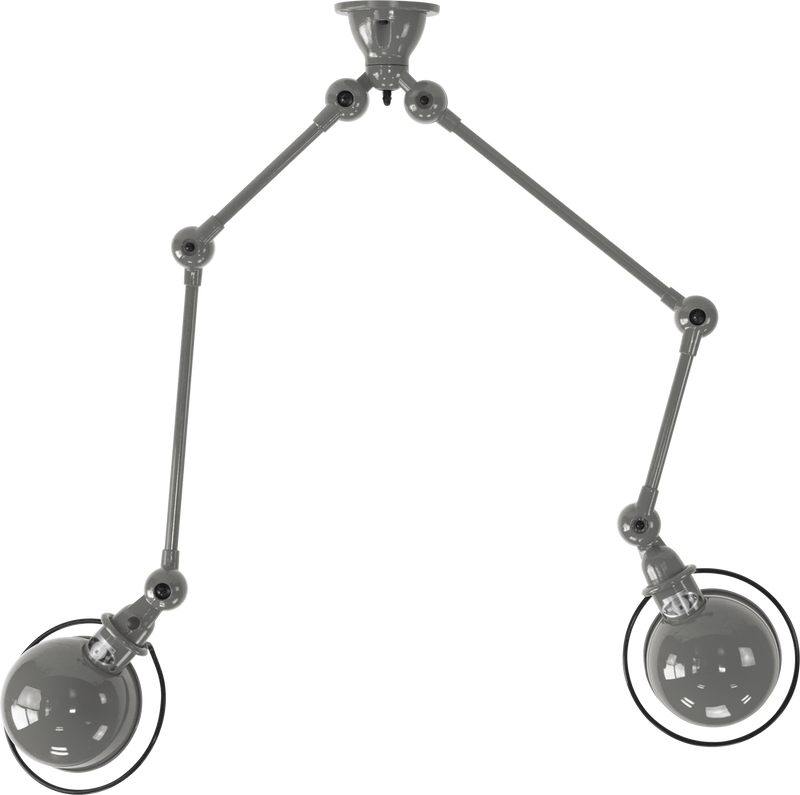 Loft Double - Arm Ceiling Light - SKY4224 - Jielde - Ceiling Lights - Glossy - Burgundy - RAL3005 - HORNE