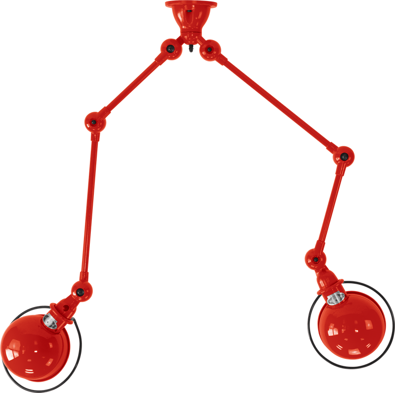 Loft Double - Arm Ceiling Light - SKY4224 - Jielde - Ceiling Lights - Glossy - Burgundy - RAL3005 - HORNE