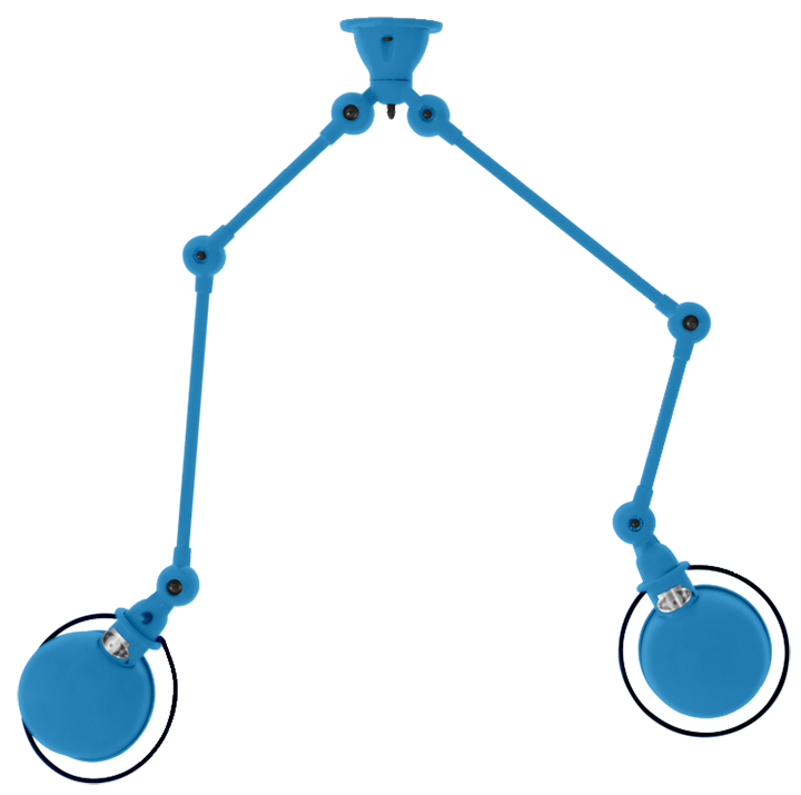 Loft Double - Arm Ceiling Light - SKY4224 - Jielde - Ceiling Lights - Glossy - Burgundy - RAL3005 - HORNE