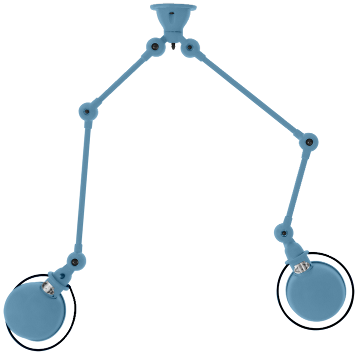 Loft Double - Arm Ceiling Light - SKY4224 - Jielde - Ceiling Lights - Glossy - Burgundy - RAL3005 - HORNE