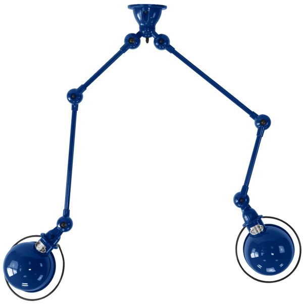 Loft Double - Arm Ceiling Light - SKY4224 - Jielde - Ceiling Lights - Glossy - Sapphire Blue - RAL5003 - HORNE