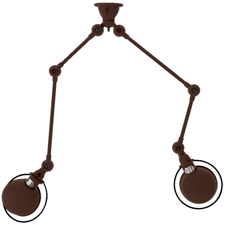 Loft Double - Arm Ceiling Light - SKY4224 - Jielde - Ceiling Lights - Glossy - Burgundy - RAL3005 - HORNE