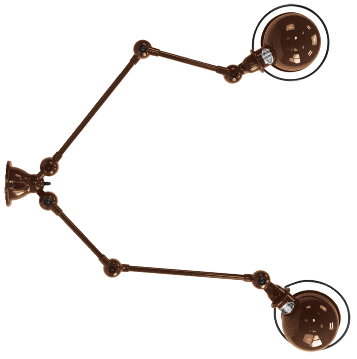 Loft Double - Arm Ceiling Light - SKY4224 - Jielde - Ceiling Lights - Glossy - Burgundy - RAL3005 - HORNE