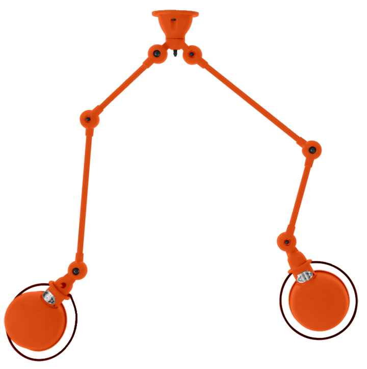 Loft Double - Arm Ceiling Light - SKY4224 - Jielde - Ceiling Lights - Glossy - Burgundy - RAL3005 - HORNE