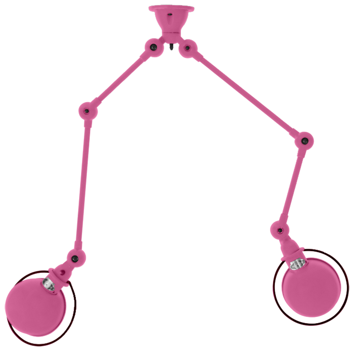 Loft Double - Arm Ceiling Light - SKY4224 - Jielde - Ceiling Lights - Glossy - Burgundy - RAL3005 - HORNE