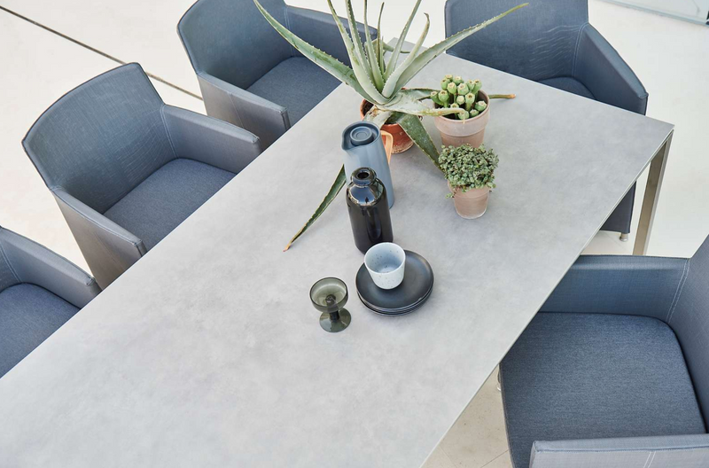 Pure Table - Cane Line Outdoor Furniture - Light Grey - Concrete Grey Ceramic - HORNE