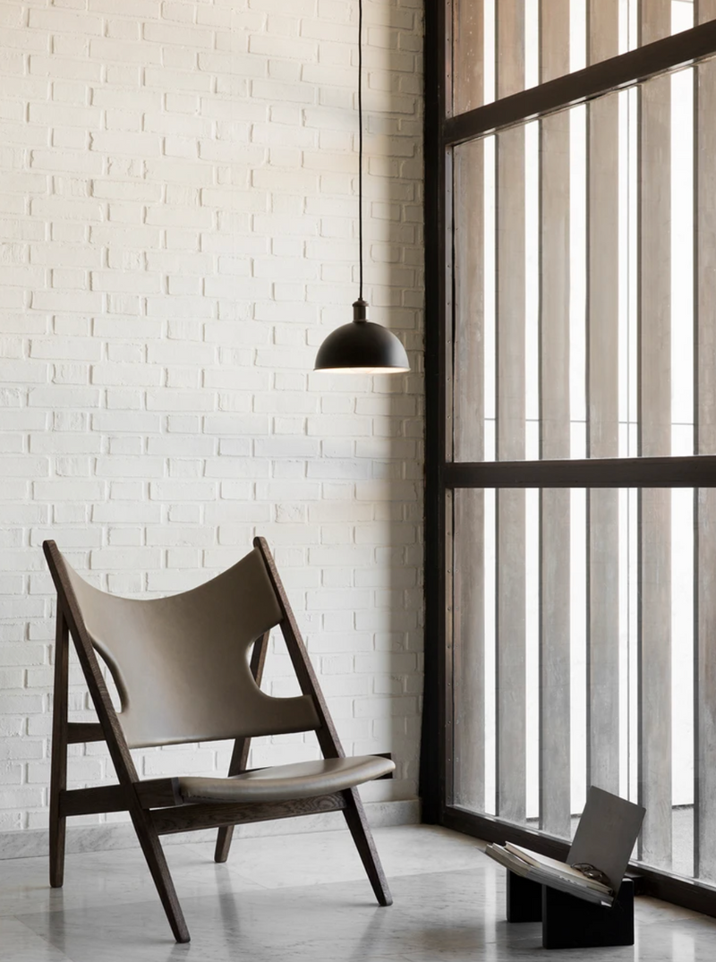 Knitting Lounge Chair - Leather & Fabric - Audo Copenhagen Chairs - Natural Oak with Dunes Cognac Leather - HORNE