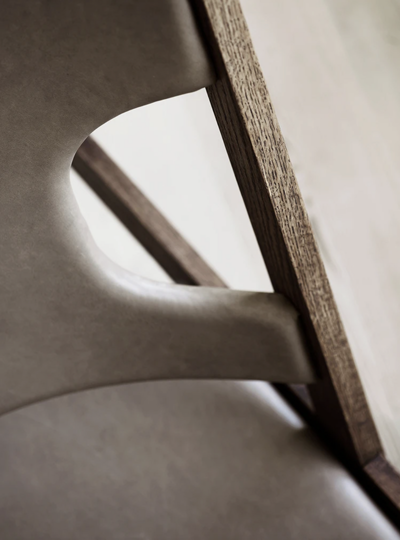 Knitting Lounge Chair - Leather & Fabric - Audo Copenhagen Chairs - Natural Oak with Dunes Cognac Leather - HORNE