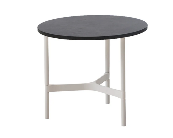 Twist Round Coffee Table - Cane Line - Tables + Desks - Small - White - Dark Grey HPL - HORNE
