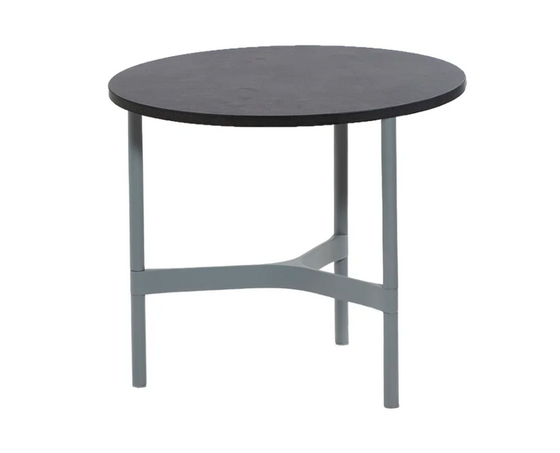 Twist Round Coffee Table - Cane Line - Tables + Desks - Small - Light Grey - Fossil Black Ceramic - HORNE