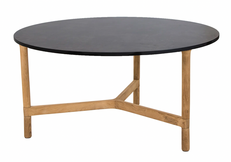 Twist Round Coffee Table - Cane Line - Tables + Desks - Small - Light Grey - Fossil Black Ceramic - HORNE