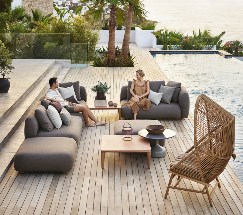 Capture Coffee Table - Cane Line - Outdoor Furniture - Fossil Black Ceramic - HORNE