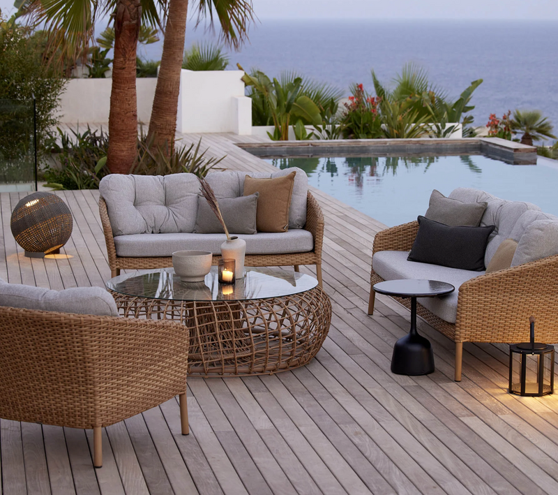 Ocean Large 2 - Seater Sofa - Cane Line - Outdoor Furniture - Natural - Dark Grey Cane - line Wove - HORNE