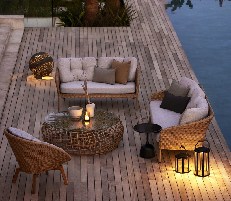 Ocean Large 2 - Seater Sofa - Cane Line - Outdoor Furniture - Natural - Dark Grey Cane - line Wove - HORNE