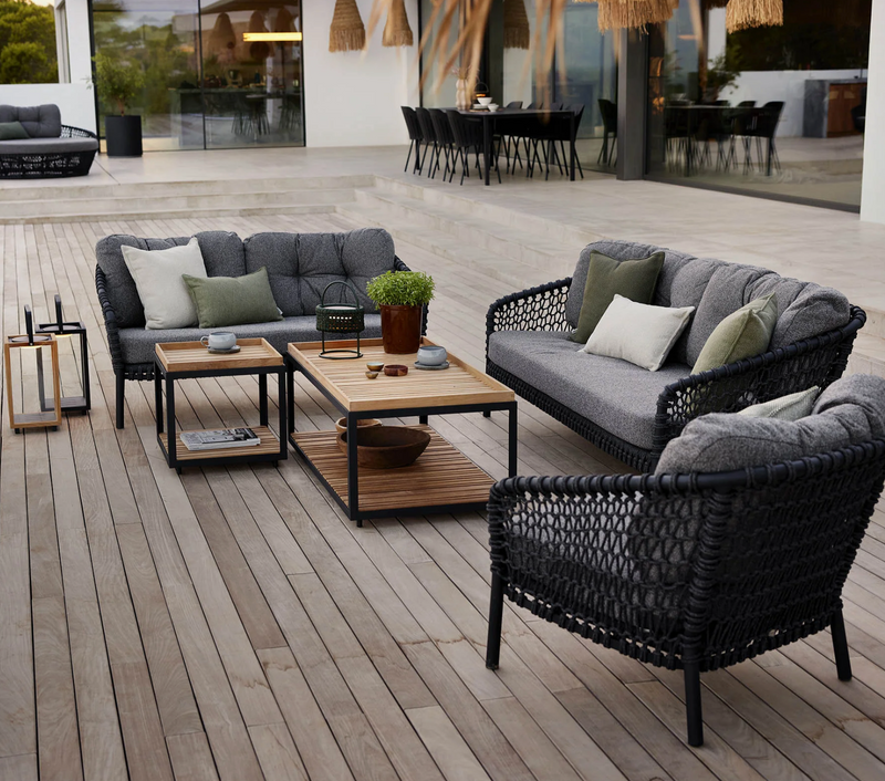 Ocean Large 3 - Seater Sofa - Cane Line - Outdoor Furniture - Natural - Dark Grey Wove - HORNE