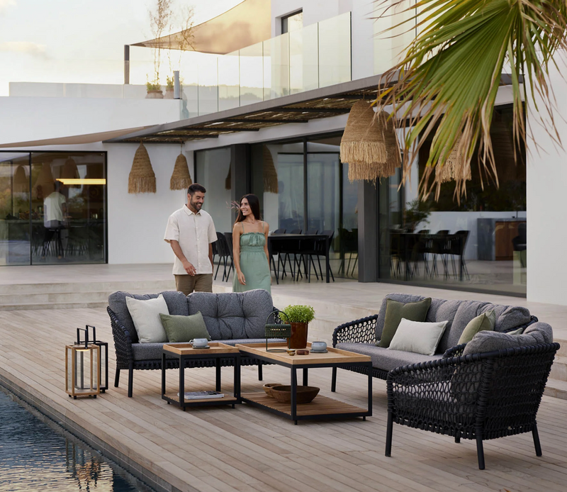 Ocean Large 3 - Seater Sofa - Cane Line - Outdoor Furniture - Natural - Dark Grey Wove - HORNE