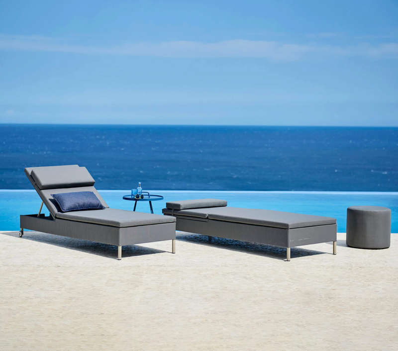 Rest Sunbed - Single - Cane Line - Outdoor Furniture - Natural Frame w/ Taupe Natté Cushion - HORNE