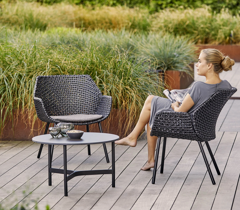 Vibe Lounge Chair - Cane Line - Outdoor Furniture - Black / Graphite - No Cushion - HORNE