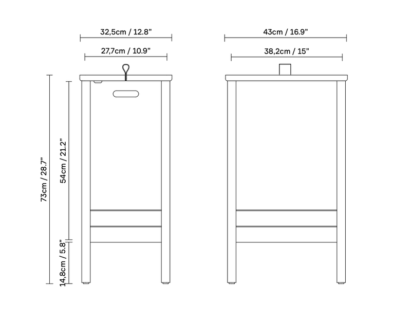 A Line Laundry Box - Form + Refine - Storage + Organization - Natural Oiled Oak - HORNE