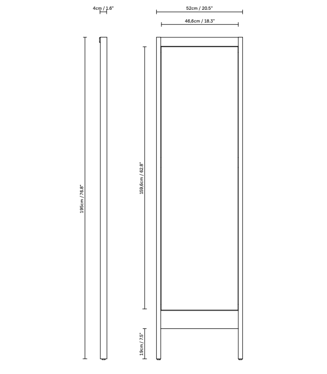 A Line Mirror - Form + Refine - Mirrors - Natural Oiled Oak - HORNE