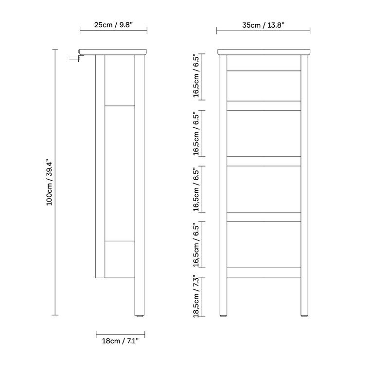 A Line Shoe Rack 35 - Form + Refine - Storage + Organization - Natural Oiled Oak - HORNE