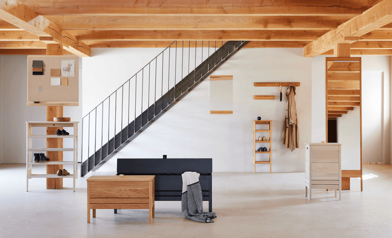 A Line Shoe Rack 35 - Form + Refine - Storage + Organization - Natural Oiled Oak - HORNE