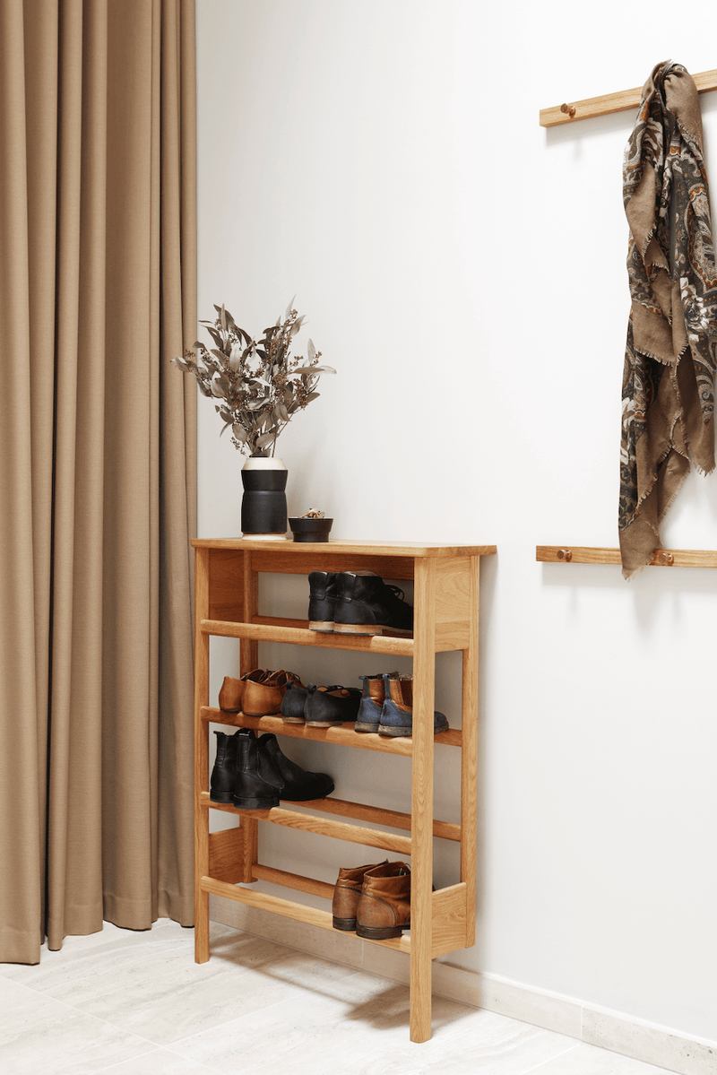A Line Shoe Rack 72 - Form + Refine - Storage + Organization - Natural Oiled Oak - HORNE