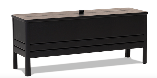 A Line Storagebench 111 - Form + Refine - Stools + Benches + Ottomans - Black - Stained Oak - HORNE