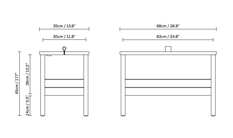 A Line Storagebench 68 - Form + Refine - Stools + Benches + Ottomans - Natural Oiled Oak - HORNE