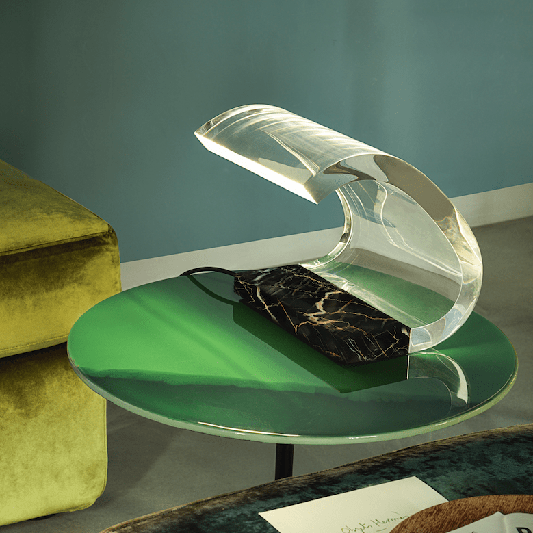 Acrilica Marble Table Lamp - Oluce - Table + Task - HORNE