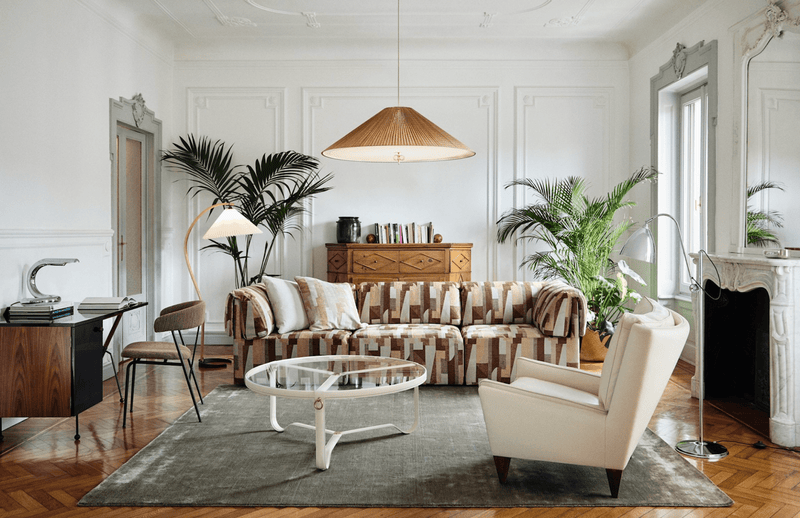 Adnet Coffee Table - 100cm - Gubi - Tables + Desks - Black Leather - HORNE