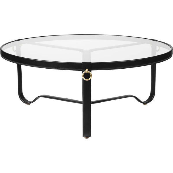 Adnet Coffee Table - 100cm - Gubi - Tables + Desks - Black Leather - HORNE