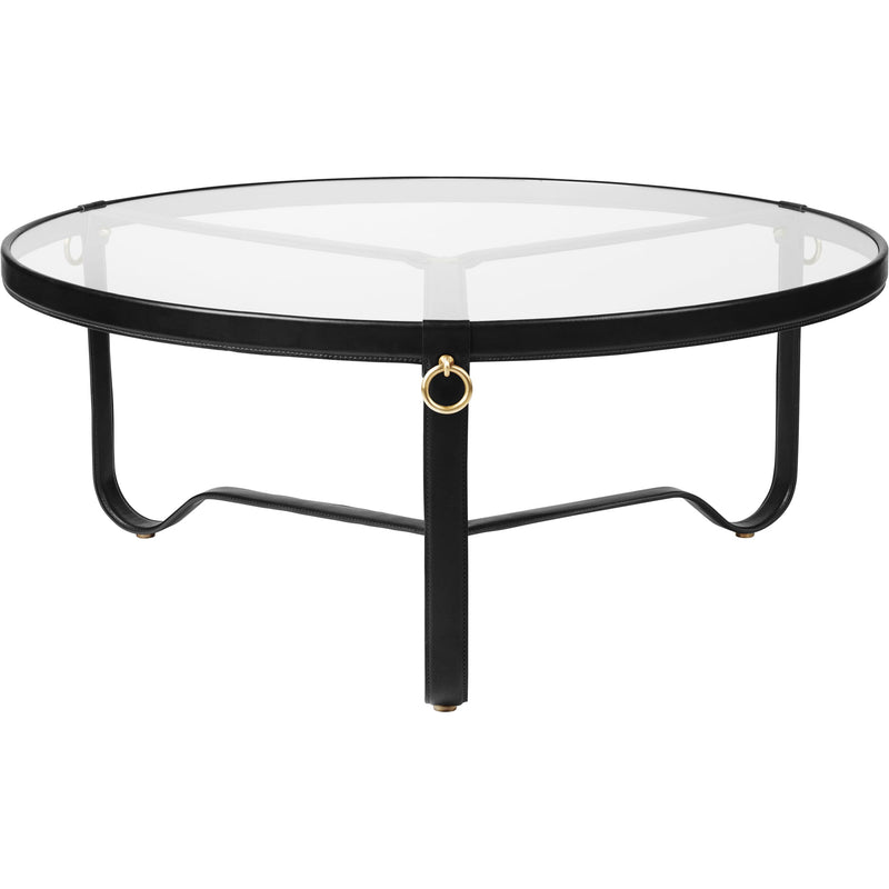 Adnet Coffee Table - 100cm - Gubi - Tables + Desks - Black Leather - HORNE