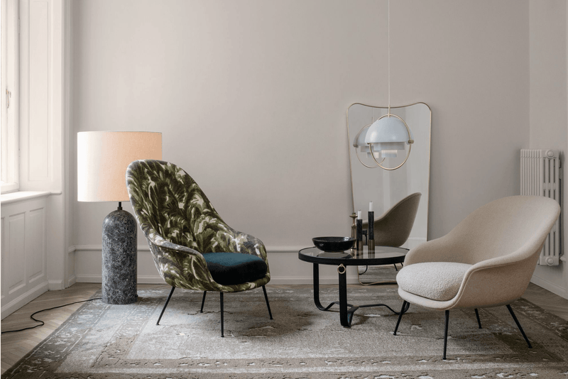 Adnet Coffee Table - 70cm - Gubi - Tables + Desks - Black Leather - HORNE