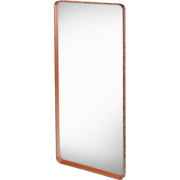 Adnet Large Rectangular Leather Art Deco Mirror