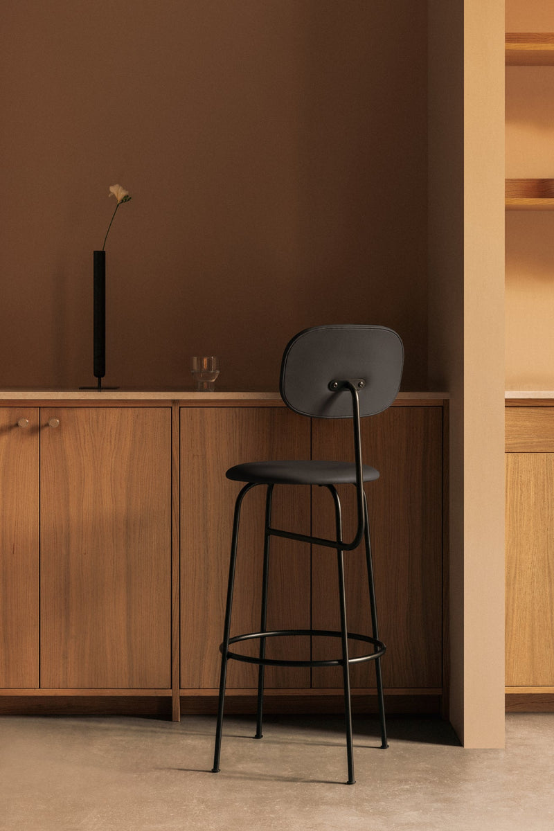 Afteroom Bar Chair Plus - Upholstered Seat - Audo Copenhagen - Chairs - Natural Oak/ Audo Boucle - Gold 06 - HORNE
