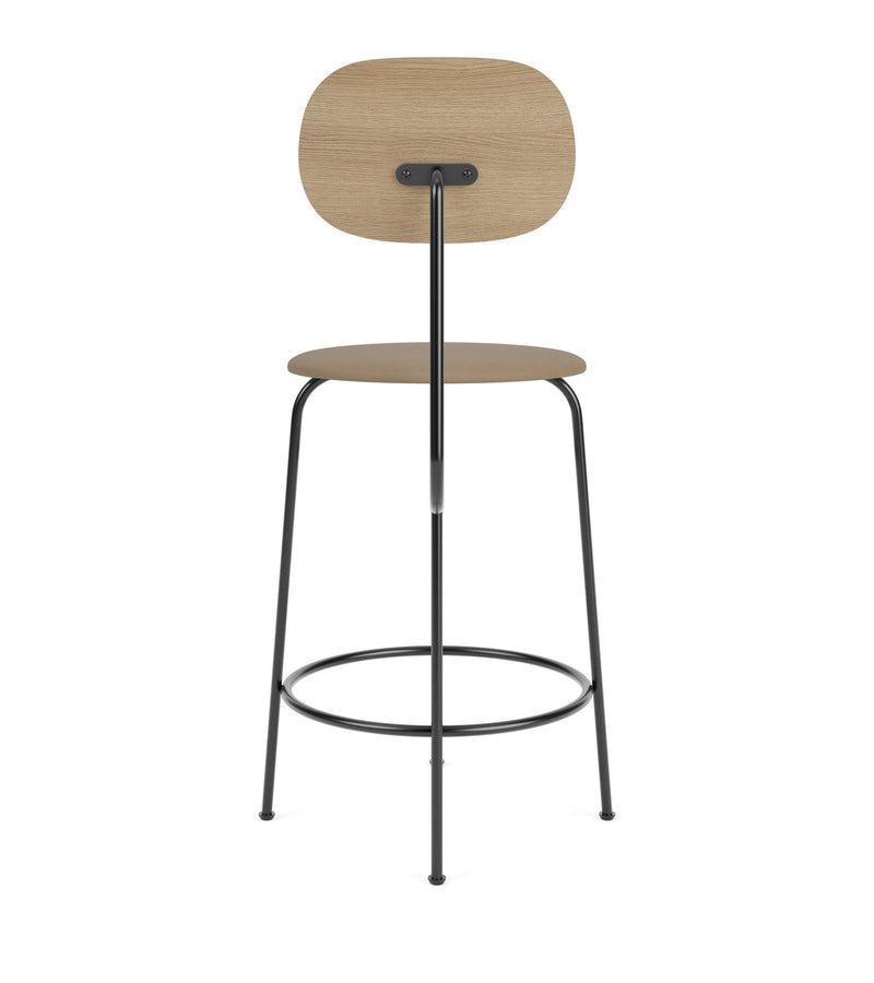 Afteroom Counter Chair Plus - Upholstered Seat - Audo Copenhagen - Stools + Benches + Ottomans - Natural Oak/ Audo Boucle - Gold 06 - HORNE